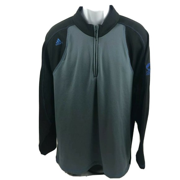 adidas Other - Adidas Mens Black Gray Sweatshirt Size 2XL Pullover Jacket 1/4 Zip Club Logo